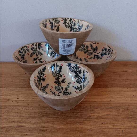 Creative Co-op Pine & Holly Mango Wood Bowl - Picture 6 of 11